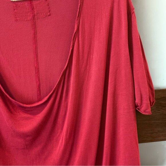 Free People We The Free Distressed Deep Rounded Neck Top Small - Picture 3 of 7